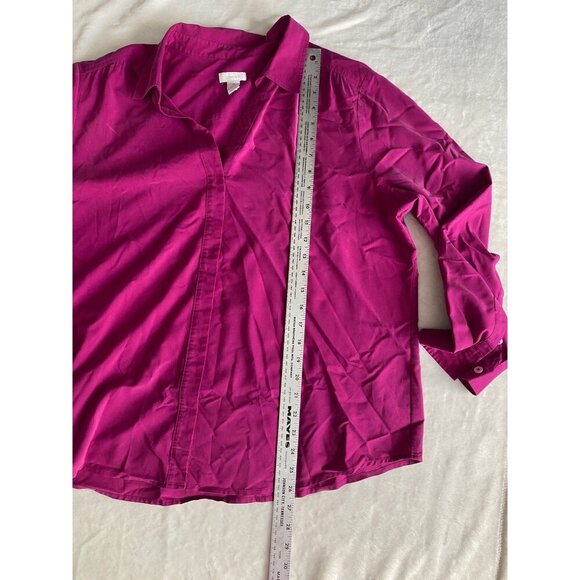 Chico's Women's Button-Front Shirt Size 3 (US XL) Modal Blend Magenta - Picture 5 of 6